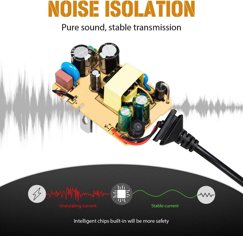 STRICH SPA-10 Guitar Pedal Power Supply Adapter (1000mA -1A) AC DC 9V with 4 Way Daisy Chain Pedal Cables, Compatible for Most Effect Pedals (Tip Negative), Black - Image 5